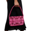B1 Pink Floral Beaded Shoulder Bag