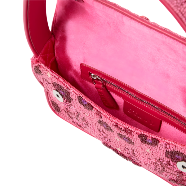 B2 Pink Floral Beaded Shoulder Bag