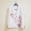Men's White Floral Embroidered Blazer
