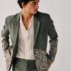 Olive Green Floral Embroidered Designer Blazer