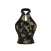 Dress C2 Black Floral Halter Neck Top
