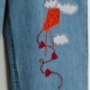 Pents-02 Light Blue Embroidered Statement Denim Jeans