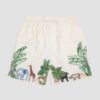 Ivory Safari Embroidered Relaxed Shorts