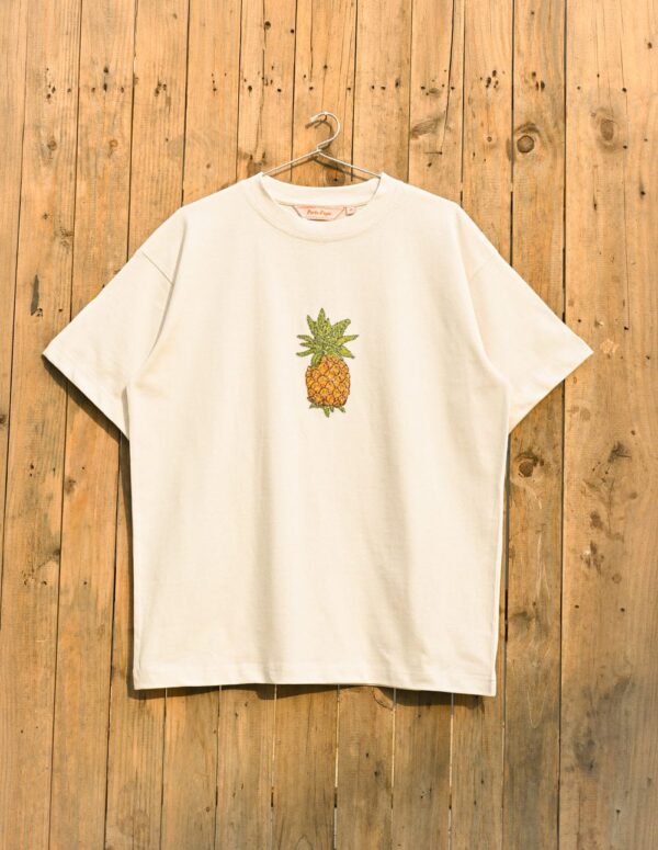 Beaded Pineapple Embroidered Oversized T-Shirt